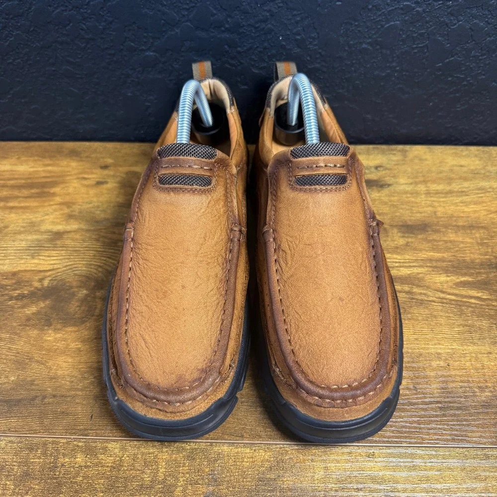 Mostelo 3237 Brown Leather Outdoor Slip On Loafers Mens Size 8‎ EU 41